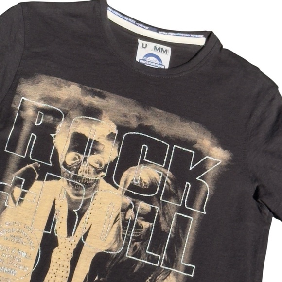 UMM Underground Music Movement Black Graphic Rock + Roll Cotton T-shirt Small - Picture 4 of 11